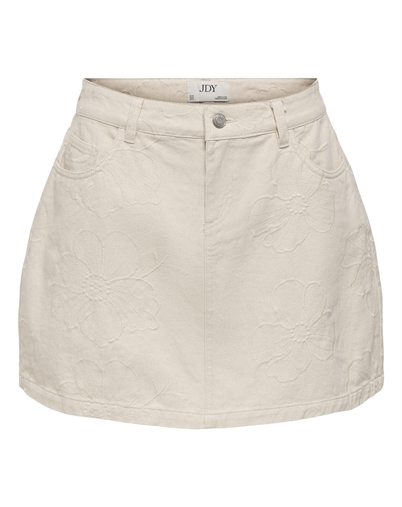 JDY - JDYHavanna Emb Denim Nederdel - Ecru